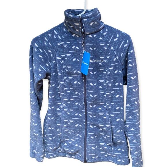 NWT Columbia Sawyer Rapids Printed Full Zip Fleece Zip pocket’s Drawstring XS - Picture 1 of 5